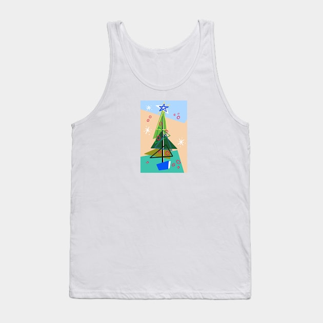 Mid century Modern Christmas Tree Tank Top by JaqiW